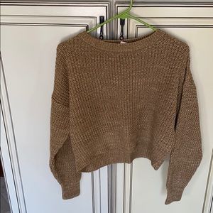 Urban outfitters brown cropped sweater